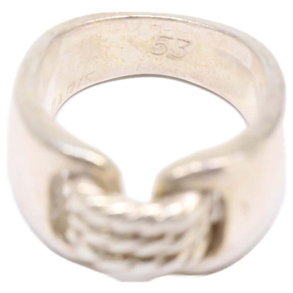 HERMES Hermes Chlorois Ring, Sterling Silver 925 Size 53, Silver, Men's - Picture 8 of 8